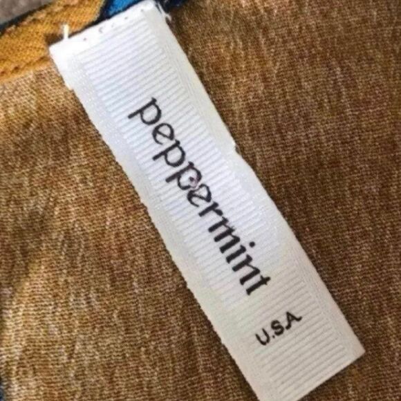 Peppermint Romper dress skort V-neck Tassles Boho Floral Sz Small Mustard - Picture 3 of 12